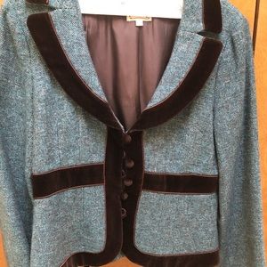 Blue and brown blazer